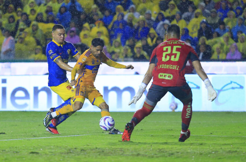 Carlos Rodríguez (#25) stepped into the starting role for Tigres for the first time this season and posted a shut-out against América. (Photo by Alfredo Lopez/Jam Media/Getty Images)