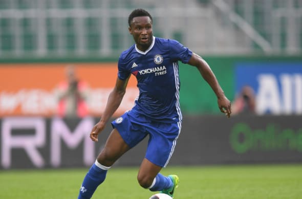 VIENNA, AUSTRIA - JULY 16: John Obi Mikel of Chelsea in action during a friendly match between SK Rapid Vienna and Chelsea on July 16, 2016 in Vienna, Austria. (Photo by Darren Walsh/Chelsea FC via Getty Images)