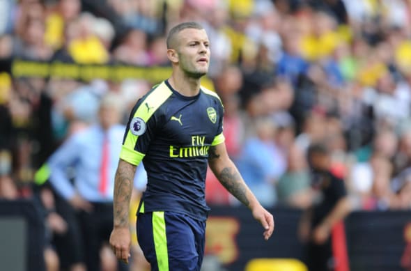 WATFORD, ENGLAND - AUGUST 27: Jack Wilshere of Arsenal during the Premier League match between Watford and Arsenal at Vicarage Road on August 27, 2016 in Watford, England. (Photo by Stuart MacFarlane/Arsenal FC via Getty Images)